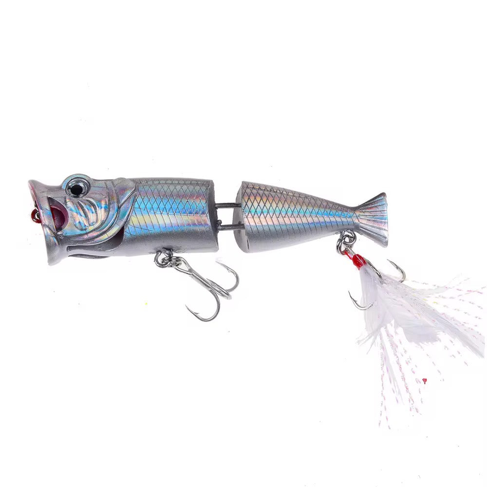 4 Señuelos Popper Articulado 8cm 11.5g Pesca Tararira Dorado