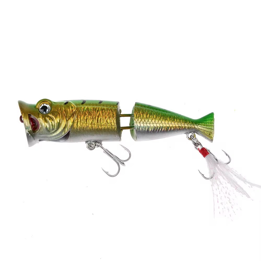 4 Señuelos Popper Articulado 8cm 11.5g Pesca Tararira Dorado