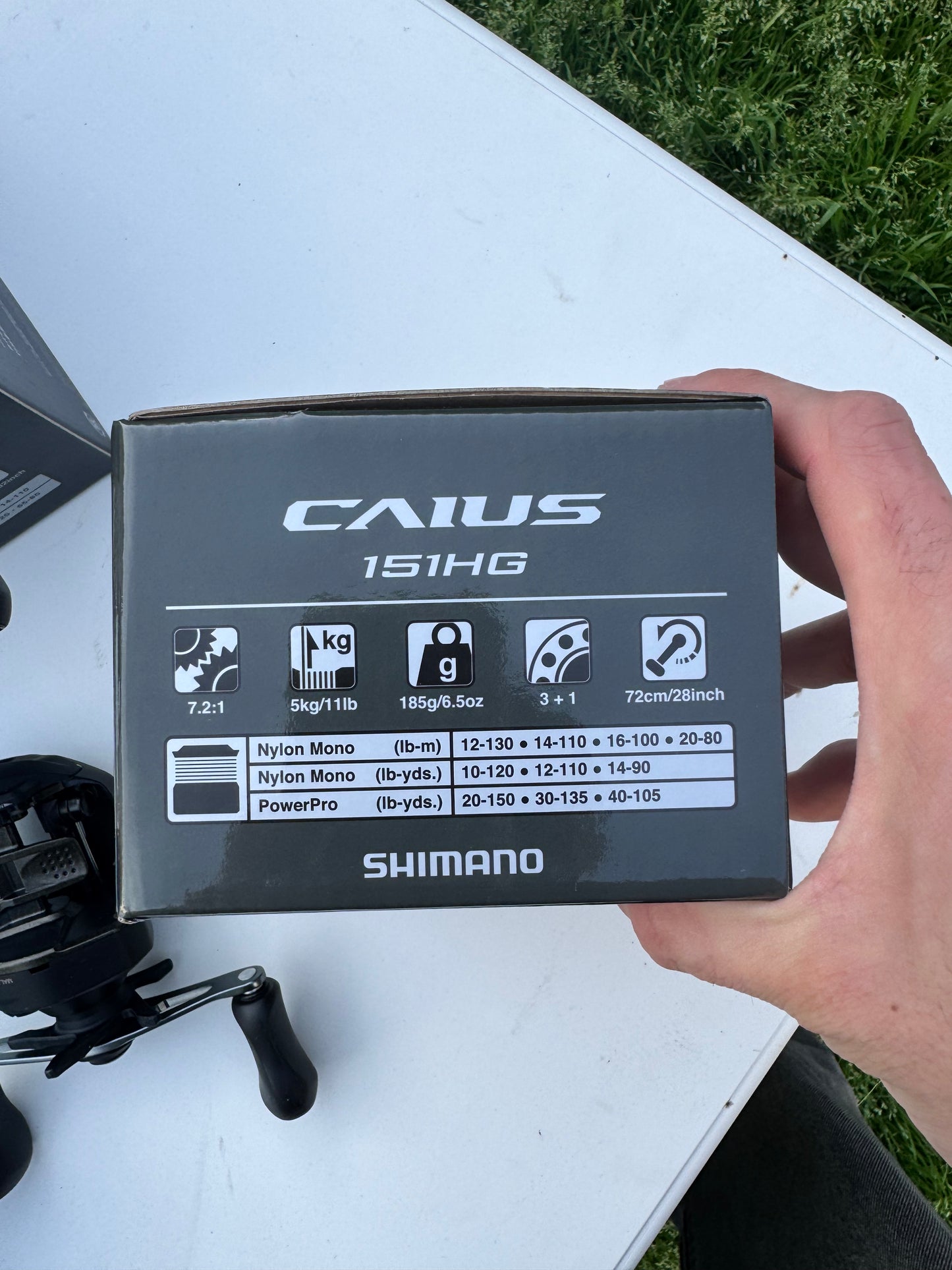 Shimano CAIUS C — Tamaño 151HG — Manija izquierda